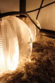 Vintage hanglamp met 5 glazen kappen. Retro design lamp, Raak?