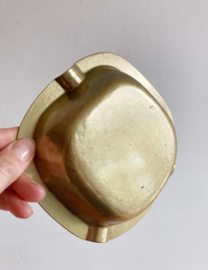 Massief messing/ koperen  asbak. Goudkleurig vintage bakje