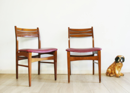Set houten vintage stoelen. Mid Century retro eetkamerstoelen