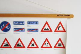 Retro schoolplaat - Verkeersborden. Vintage poster / wandkaart