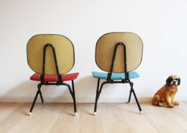 Set opvouwbare vintage lounge stoelen. Retro klapstoelen.