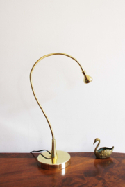 Goudkleurige bureaulamp, Ikea - JANSJÖ. Retro leeslamp met flexibele zwanenhals