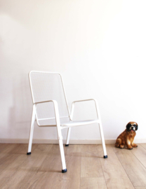 Set van 4 wit metalen vintage tuinstoelen. Retro stoelen- Emu?