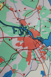 Vintage schoolplaat - Noord Holland / Nederland. Retro Geografie landkaart