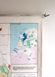 Vintage schoolplaat - Overijsel / Nederland. Retro Geografie landkaart