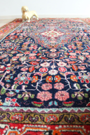 Kleurrijk vintage tapijt - Djosan. Handgeknoopt Oosters kleed.