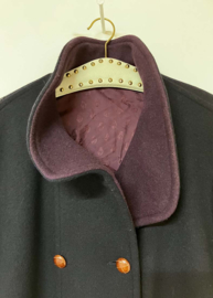 Zwarte wollen vintage mantel - Jobis. Lange winterjas voor dames - 42
