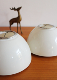 Set glazen vintage lampjes, Tilos - Artemide.  2 witte retro design lampen