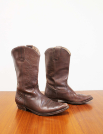 Leren vintage  Cowboy Boots - Bill Montana.  Lederen Western laarzen 44