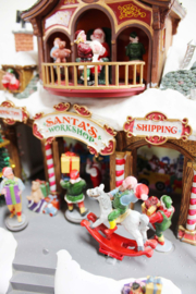 Lemax Kerstdorp Santa's Workshop - met verlichting, geluid en beweging. In originele doos