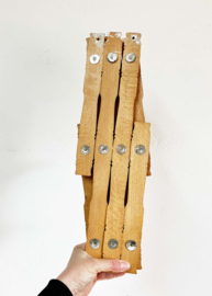 Houten vintage harmonica kapstok. Retro kapstokje / wandrek - Faux Bamboo