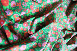 Vintage bloemetjes dekbedovertrek. Groen - roze retro beddengoed