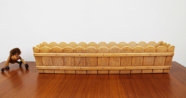 Grote vintage bloembak, EMSA? Retro plantenbak met houtdecor