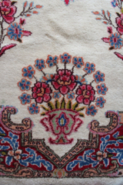 Groot handgeknoopt Perzisch tapijt met bloemen. Oosters vintage kleed, Kirman/Kerman