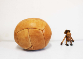 Lederen vintage medicijnbal. Grote zware retro bal van leer