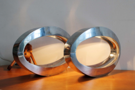 Set retro design lampen - Berio - Massive. Zilverkleurige vintage tafellamp