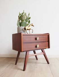Houten vintage nachtkastje - Louis Van Teeffelen voor Webe? Retro ladekastje