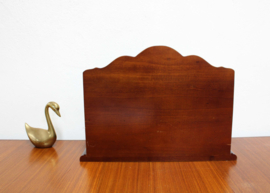 Klassiek houten postbakje, antiek look. Retro desk organzier / pennenbak