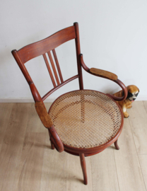 Houten vintage stoel, Mundus Poland. Antiek cafe/bistro stoeltje -Thonet stijl