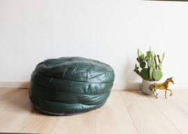 Groene vintage lapjes poef. Retro patchwork Ottoman/ kussen