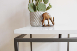 Vitage bijzettafel met wit blad, Stiemsma? Retro design tafeltje