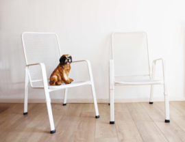 Set van 4 wit metalen vintage tuinstoelen. Retro stoelen- Emu?