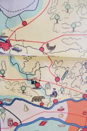 Grote vintage schoolkaart van Nederland.  Oude retro wandkaart, Holland