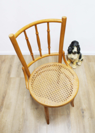 Houten vintage stoeltje, Thonet stijl. Boho brocante cafe stoel, Ligna?