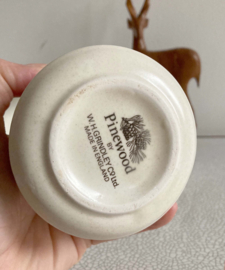 Vintage theepot met roomstel- Pinewood W.H. Grindley. Aardewerk retro servies