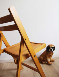 Houten vintage klapstoelen. Retro festival / tuin stoel