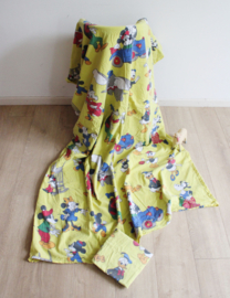 Vintage Disney dekbedovertek met kussensloop. Retro beddengoed, Donald Duck - Mickey Mouse