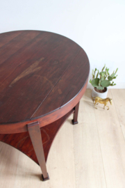 Ronde Art Deco tafel. Houten vintage salon / bijzettafel - Amsterdamse School