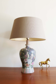 XXL lamp met vogels -Chinees. Keramieken vintage tafellamp
