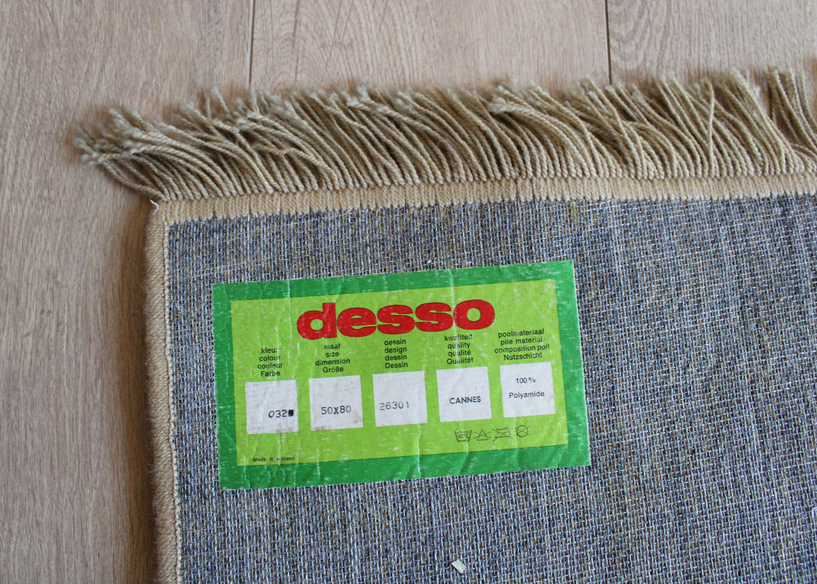 Bruin / beige vintage kleedje - Desso. Retro badmat