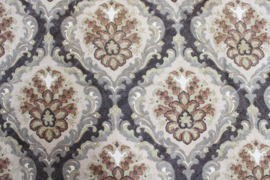 Twee vintage gordijnen met gebloemde barok print . Set lange retro overgordijnen