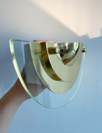 Goud kleurige messing wandlamp, Kappa - Dijkstra? Vintage Hollywood Regency lampje