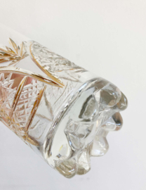 Set vintage longdrink glazen. Retro glaswerk met gouden details