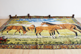 Tof vintage wandkleed met paarden. Groot wand tapijt