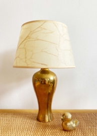 Vintage lamp op goudkleurige voet. Hollywood Regency stijl tafellamp