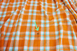 Set geruiten vintage gordijnen. 2 oranje retro overgordijnen - jaren 70