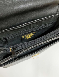 Zwarte Bulaggi Milano schoudertas, goudkleurige details. Handtas / crossbody