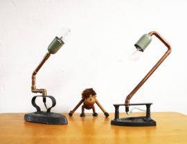 Set unieke tafellampen in Steampunk stijl. Industriele strijkijzer lampen