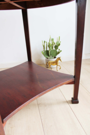 Ronde Art Deco tafel. Houten vintage salon / bijzettafel - Amsterdamse School