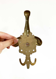 Set vintage messing (?) haken. Goudkleurig haakje / hoedenhaak, 2 stuks