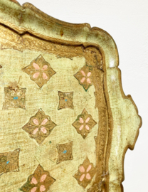 Vintage Florentijns dienblad, verguld? Retro serveerblad uit de jaren 70