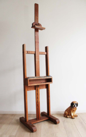 Super stoere houten schildersezel. Verstelbare vintage ezel / XXL stoepbord