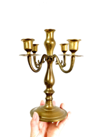 Vintage kandelaar, koper/ messing?  Goudkleurige Regency kaarsenhouder