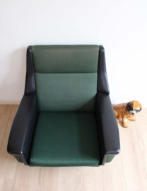 Groene vintage fauteuil. Retro design Mid Century stoel, evt 2