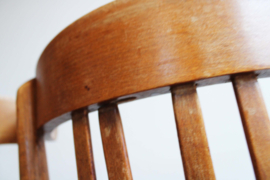 6 houten vintage cafe stoelen. Set retro stoeltjes.