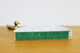 Halfronde marmeren servethouder. Stenen vintage postvakje / houder